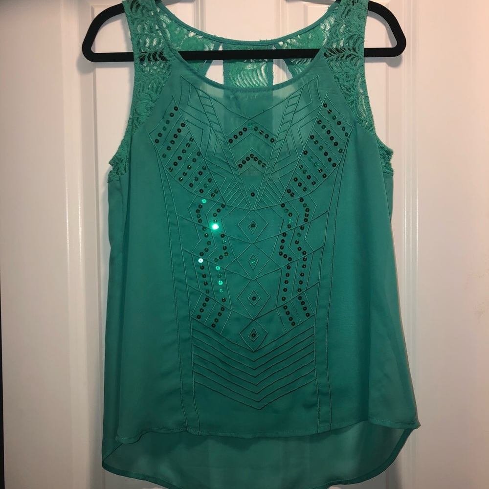 Sheer Sequined Tanktop